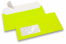 Neon enveloppen - geel, met venster 45 x 90 mm, 20 mm van links, 15 mm van onder | Enveloppenland.be