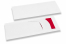 Bestekzakjes wit met bestek insnede + rood servet | Enveloppenland.be