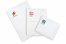 Witte luchtkussen enveloppen (80 grs.) - voorbeeld met logo op de voorzijde | Enveloppenland.be