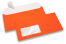 Neon enveloppen - oranje, met venster 45 x 90 mm, 20 mm van links, 15 mm van onder | Enveloppenland.be