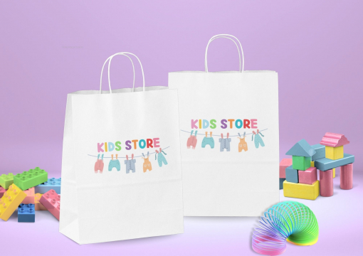 Papieren draagtassen gedraaide handgreep | Enveloppenland.be