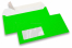 Neon enveloppen - groen, met venster 45 x 90 mm, 20 mm van links, 15 mm van onder | Enveloppenland.be
