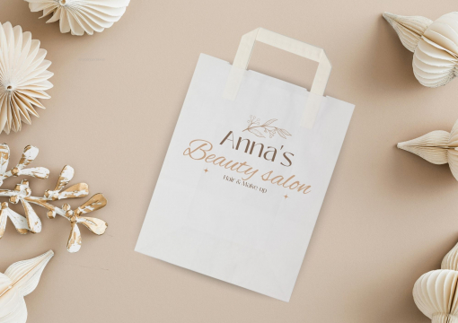 Papieren draagtassen platte handgreep | Enveloppenland.be