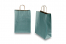 Papieren draagtassen gedraaide handgreep - metallic petrol, 260 x 120 x 350 mm, 90 gr | Enveloppenland.be