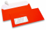 Neon enveloppen - rood, met venster 45 x 90 mm, 20 mm van links, 15 mm van onder | Enveloppenland.be