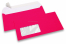 Neon enveloppen - roze, met venster 45 x 90 mm, 20 mm van links, 15 mm van onder | Enveloppenland.be