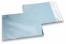 IJsblauw gekleurde mat metallic folie enveloppen - 165 x 165 mm | Enveloppenland.be