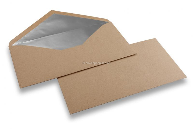 Gevoerde enveloppen kraft - 110 x 220 mm (EA 5/6) Zilver