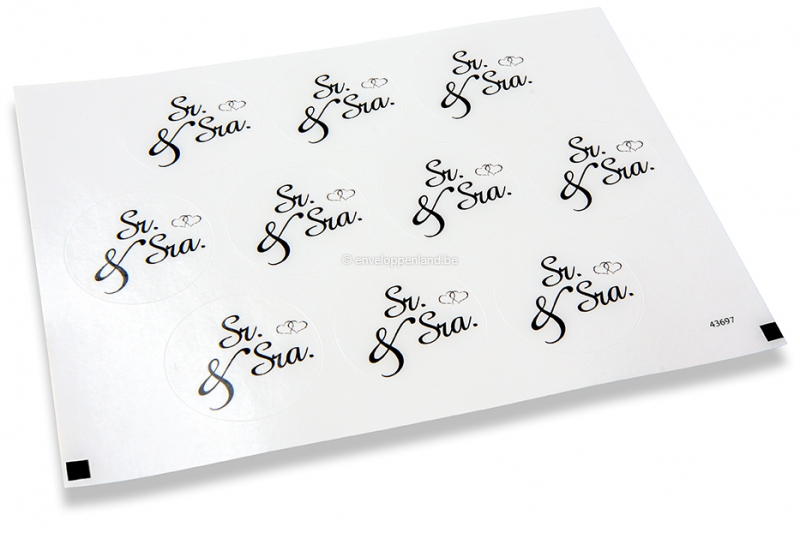 Sluitzegels trouwen - Sr. & Sra. zwart