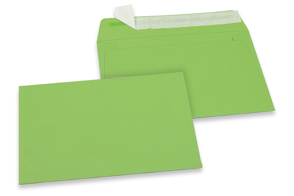 114 x 162 mm - Appelgroen gekleurde enveloppen papier 