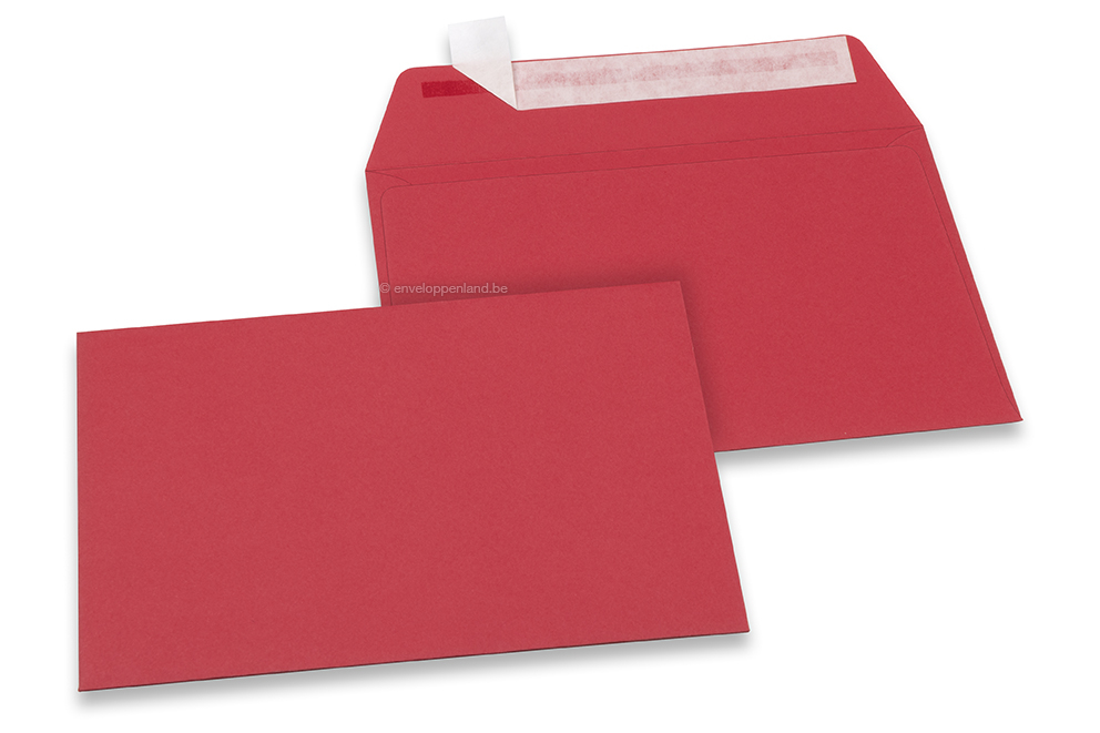 114 x 162 mm -  Rood gekleurde papieren enveloppen