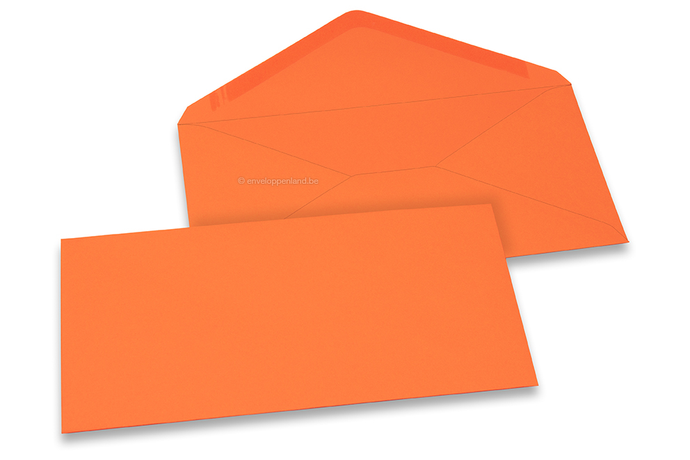 Wenskaart enveloppen gekleurd - oranje, 110 x 220 mm