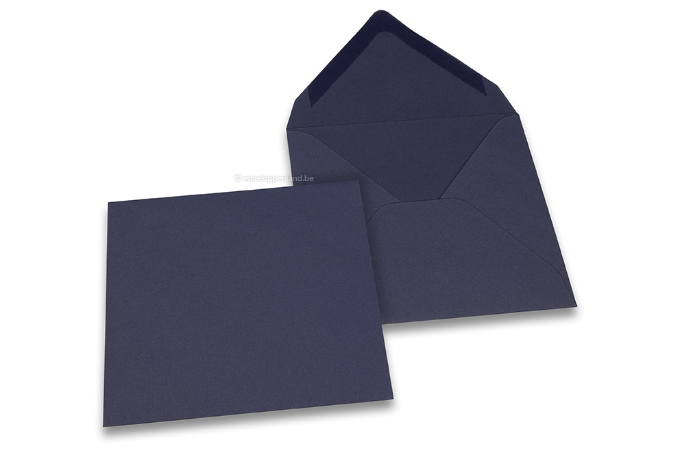 Wenskaart enveloppen gekleurd - donkerblauw, 155 x 155 mm