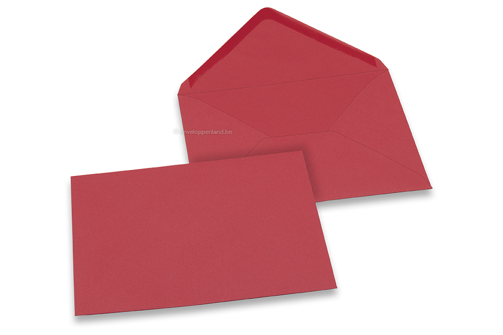 Wenskaart enveloppen gekleurd - rood, 125 x 175 mm