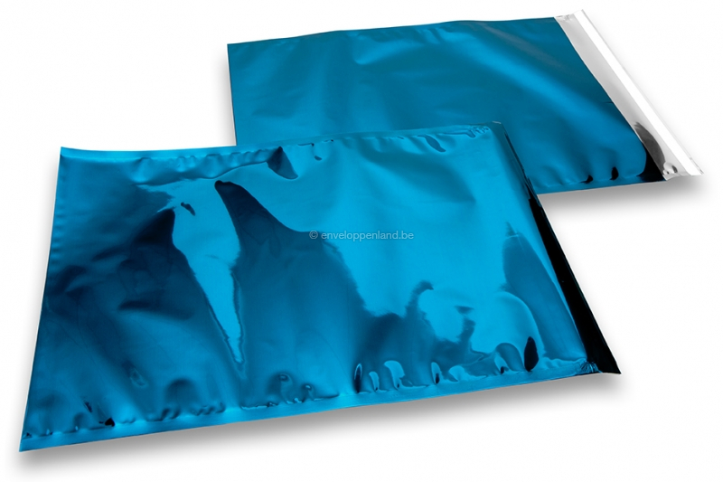 Blauw gekleurde metallic folie enveloppen - 229 x 324 mm