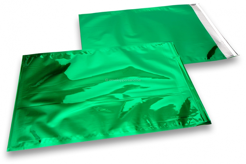 Groen gekleurde metallic folie enveloppen - 229 x 324 mm