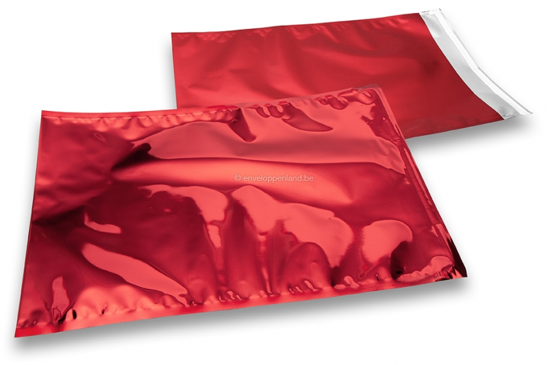 Rood gekleurde metallic folie enveloppen - 320 x 430 mm