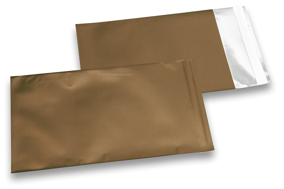 Brons gekleurde mat metallic folie enveloppen - 114 x 162 mm