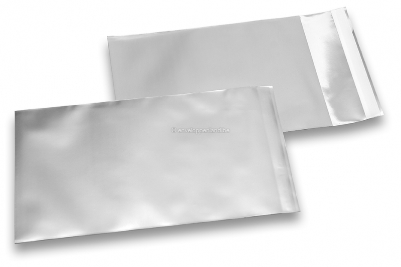 Zilver gekleurde mat metallic folie enveloppen - 114 x 162 mm