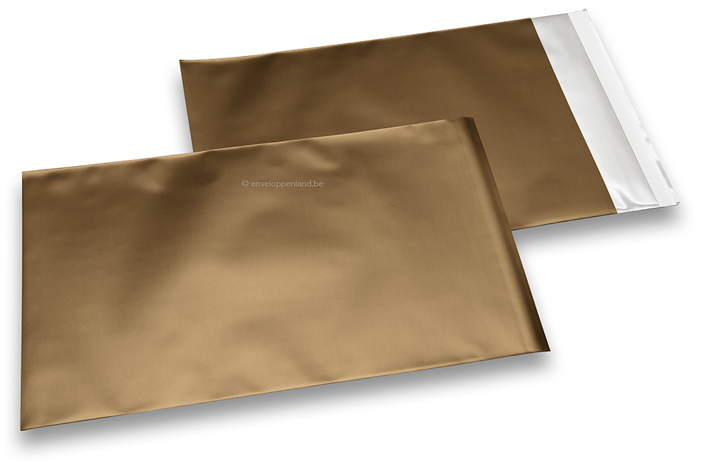Brons gekleurde mat metallic folie enveloppen - 180 x 250 mm