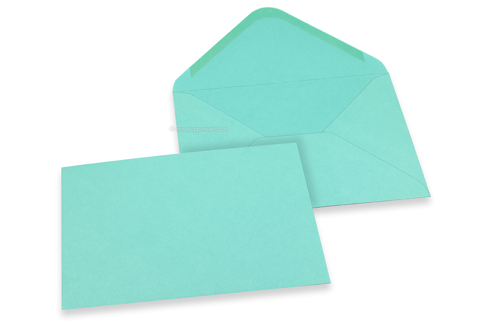 Wenskaart enveloppen gekleurd - turquoise, 133 x 184 mm