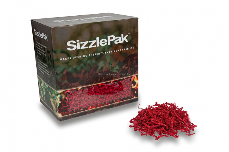 Opvulmateriaal SizzlePak - Donkerrood (1.25 kg), 80 grams papier