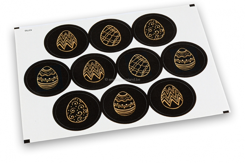 Sluitzegels Pasen - zwart + goudgeel