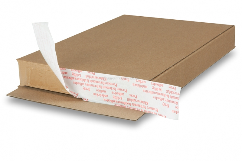 Postdozen met plakstrip - bruin