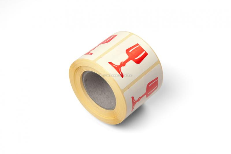 Logistieke etiketten - Breekbaar: wijnglas - 60 x 40 mm