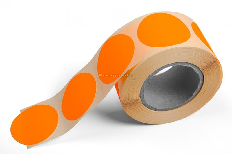 Etiketten gekleurd rond - Oranje