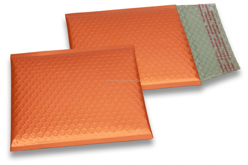 Luchtkussen enveloppen ECO mat metallic - oranje 165 x 165 mm