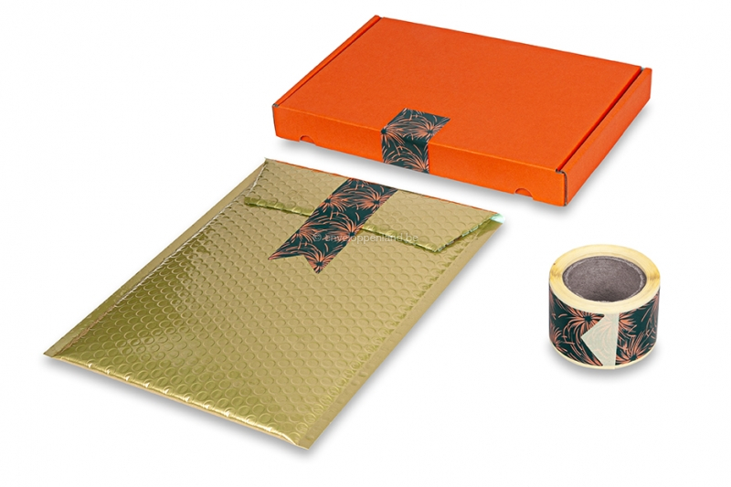 Langwerpige sluitzegels bedrukt - vuurwerk