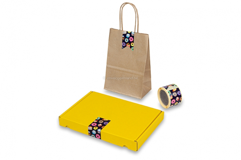 Langwerpige sluitzegels bedrukt - zoetigheden