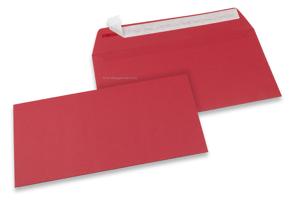 110 x 220 mm - Rood gekleurde papieren enveloppen 