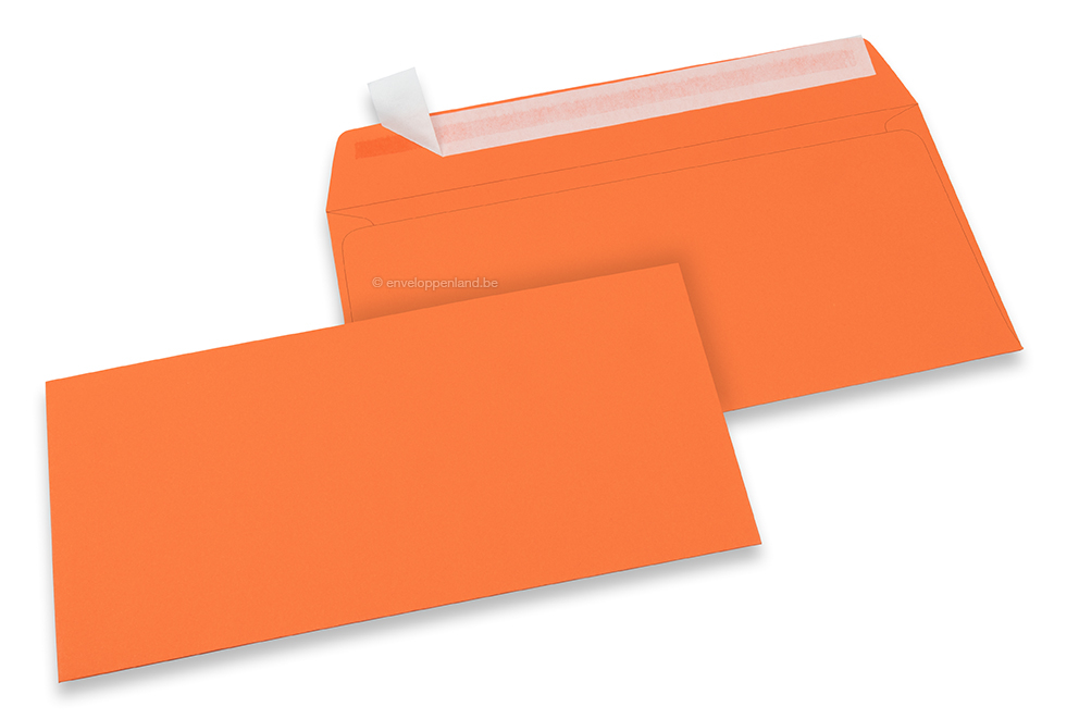 110 x 220 mm - Oranje gekleurde papieren enveloppen 