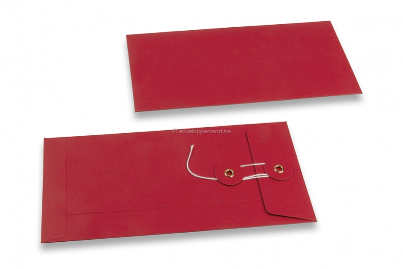 Enveloppen met Japanse sluiting - 110 x 220 mm, rood