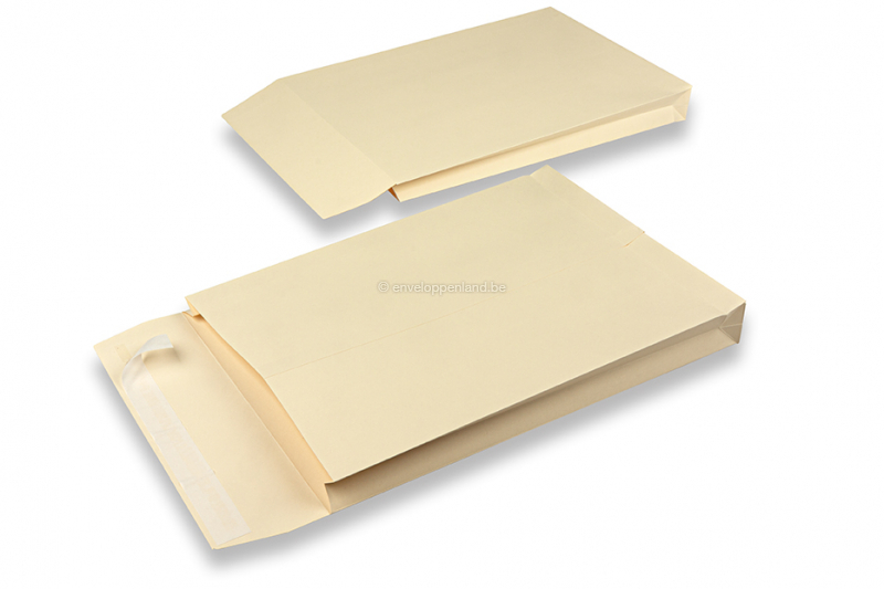 Zakomslagen met blokbodem - 262 x 371 x 40 mm, creme