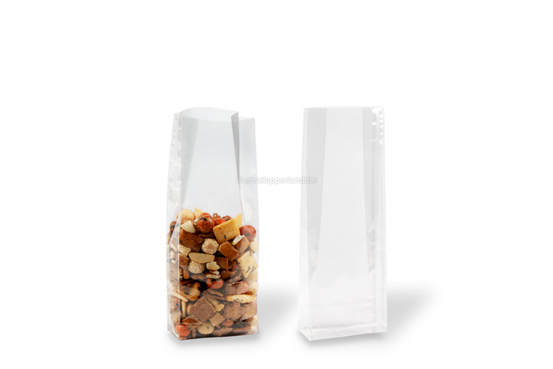 Blokbodemzakjes transparant - 75 x 210 x 50 mm, 500 ml