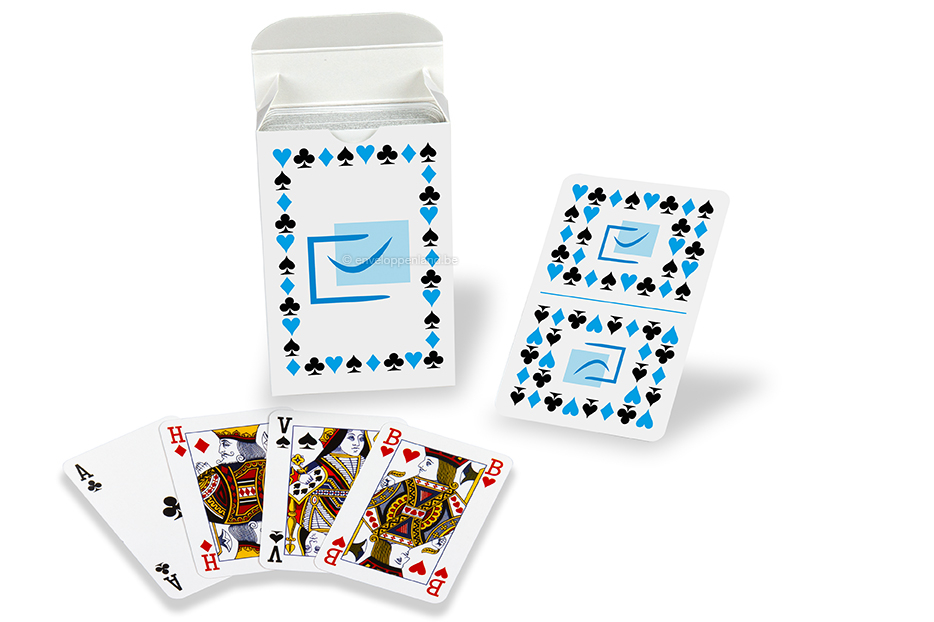 Bedrukte speelkaarten nationaal - zonder aflopende bedrukking + kartonnen doosje