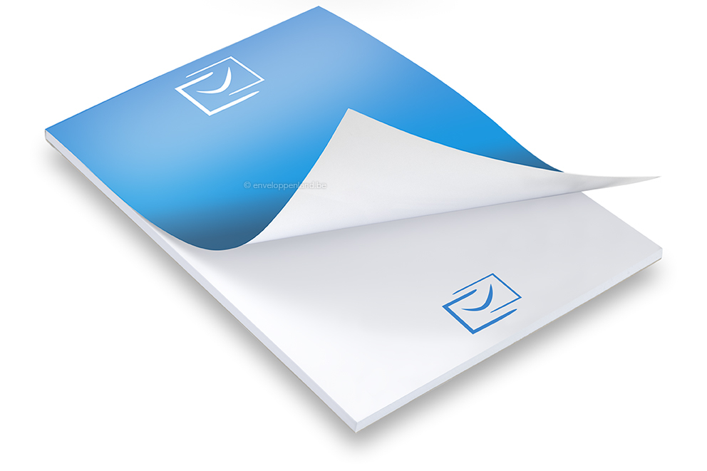 Bedrukte schrijfblokken - 210 x 297 mm, omslag met glanslaminaat