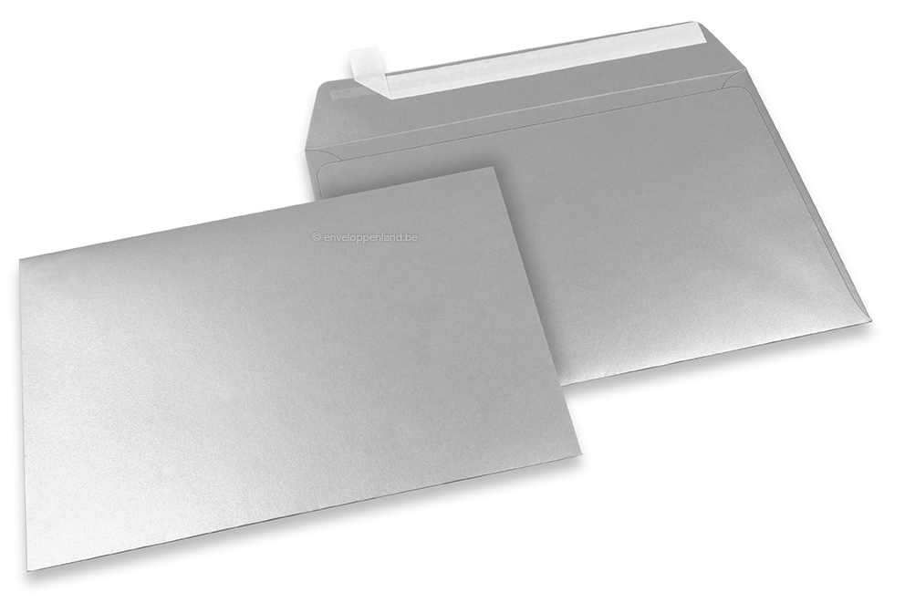 162 x 229 mm - Zilver metallic gekleurde enveloppen papier