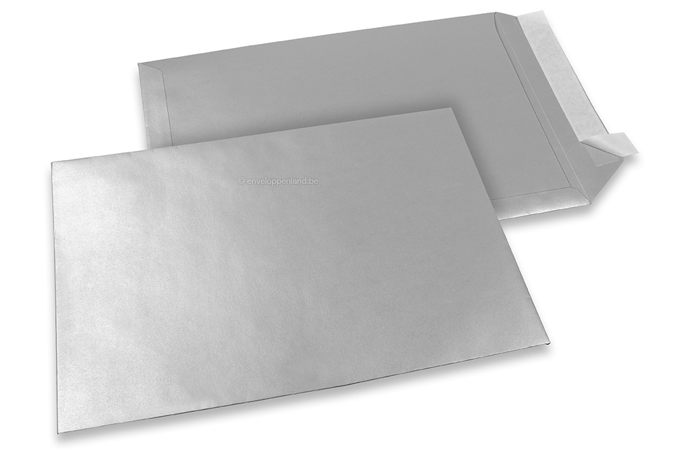 229 x 324 mm - Zilver metallic gekleurde papieren enveloppen 