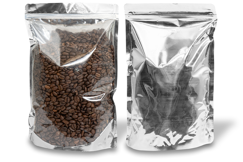 Stazakken metallic transparant - zilver metallic, 200 x 300 x 100 mm - 1800 ml