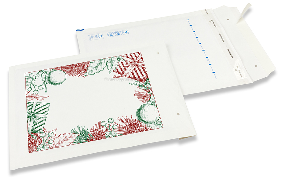 Witte kerst luchtkussen enveloppen - Vintage